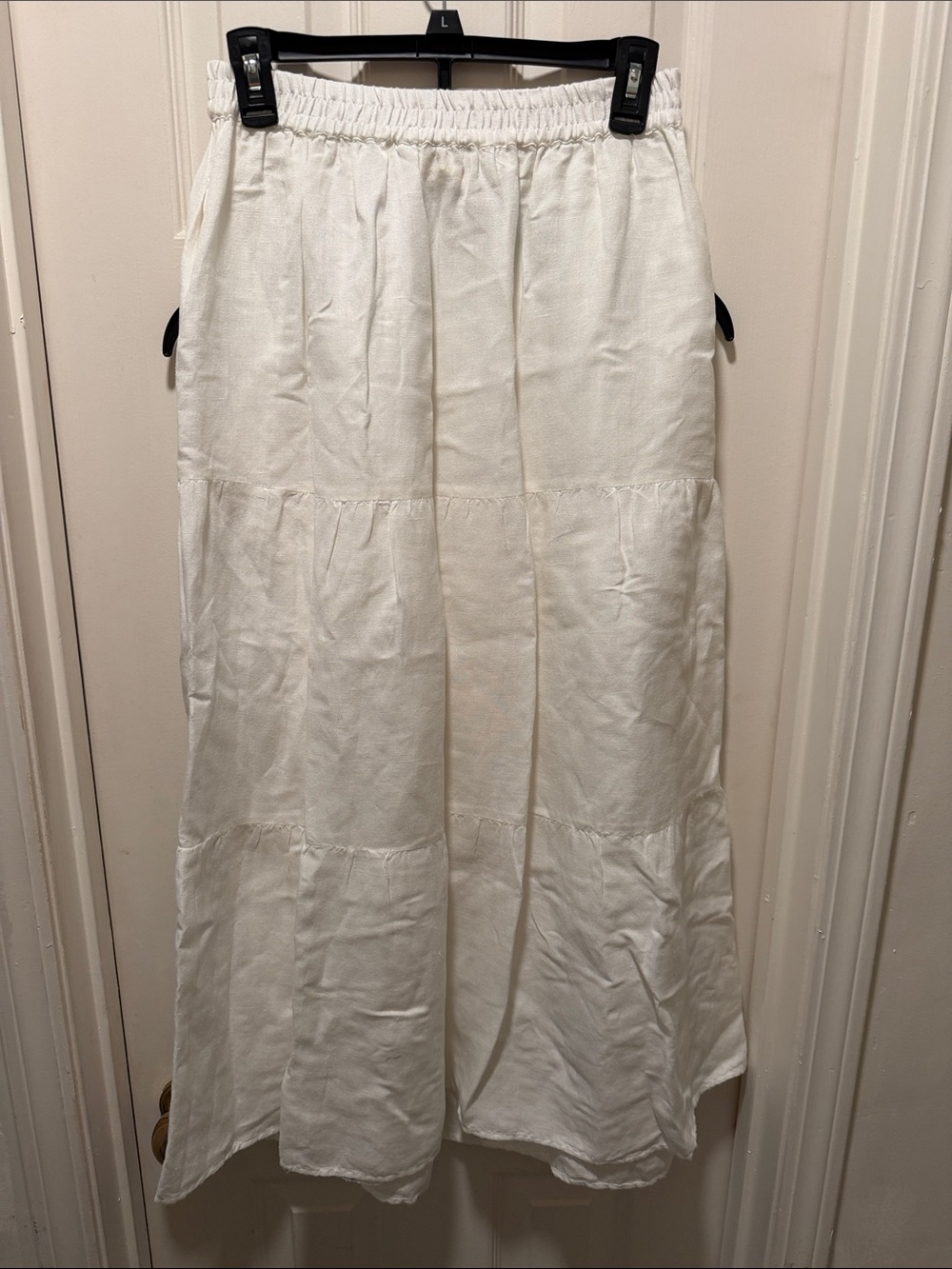 Elan Cream Tiered Maxi Skirt